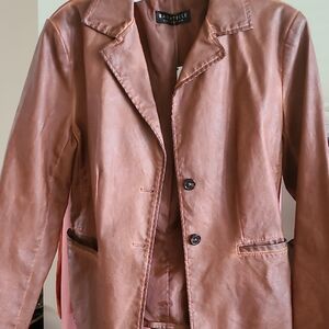 Bagatelle Women's Tan Leather Blazer